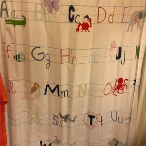 Alphabet Shower Curtain with Animal Designs- Pottery Barn